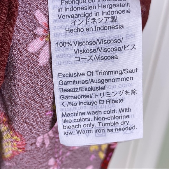 Madewell Tie Sleeve Wrap Top Butterfly Print - Picture 8 of 10